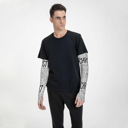 Religious Arm Sleeve Christ Jesus Ice Silk Guards Sun Protection Breathable for Outdoor Gardening Gardens - color: Christ Jesus 17