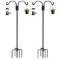 GOFORWILD 2 Pack Adjustable 84inch Double Shepherds Hook for Outdoor - size: 84 Inch
