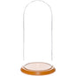 Plymor 5.5" x 13" Glass Display Dome Cloche (Oak Veneer Base) - color: Oak Veneer Base