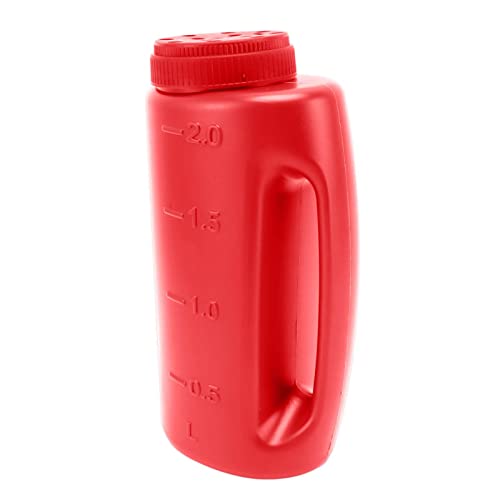 Hand Fertiliser Shaker, Hand-Held Grass Seed Shaker, For Spreading Salt and Juice Pot (Red) - color: red