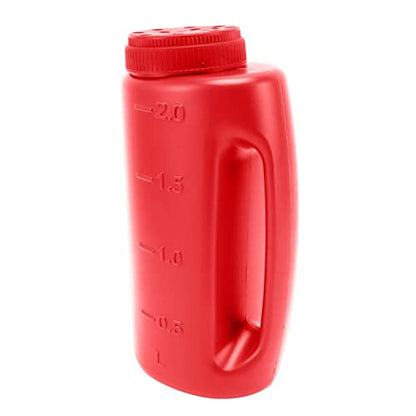 Hand Fertiliser Shaker, Hand-Held Grass Seed Shaker, For Spreading Salt and Juice Pot (Red) - color: red