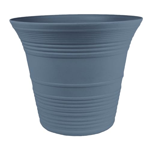 The HC Companies Sedona Round Self-Watering Pot - Lightweight Self Care Planter - Plastic Planter for Herbs & More - Durable Plant Pots for Indoor Plants & Outdoor Plants (7" Slate Blue, Pack of 1) - color: Slate Blue, size: 7", style: Pack of 1