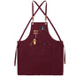 Chef Canvas Aprons with 3 Large Pockets Adjustable Strap for Men Women - color: Red