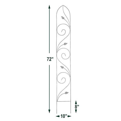 TR06 Autumn Leaf Trellis 6'x10, Black - size: 6' x 10", style: Autumn Leaf Trellis