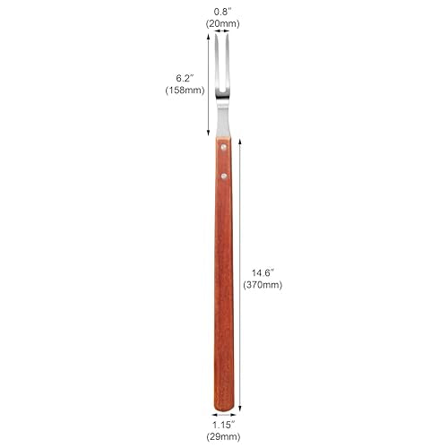 New Star Foodservice Commercial Grade BBQ Fork with Wood Handle, Stainless Steel, 21-Inch - size: 21-Inch