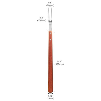 New Star Foodservice Commercial Grade BBQ Fork with Wood Handle, Stainless Steel, 21-Inch - size: 21-Inch
