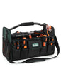 17 Inch Tool Bag,Electrician Tool Bags,Heavy Duty Open Top Tool Tote,31 Pocket Tool Box Organizer with Stainless Steel Handle & Adjustable Shoulder Strap, Black/Green