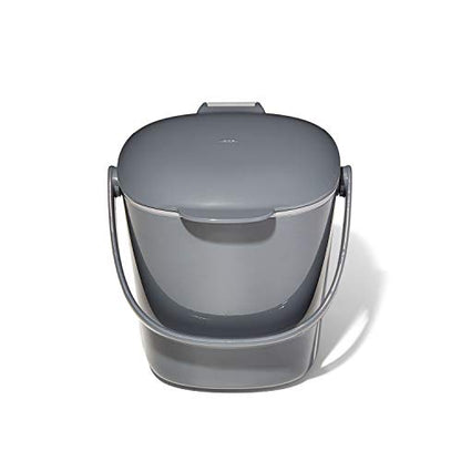 OXO Good Grips Easy-Clean Compost Bin, 0.75 Gal, Charcoal - color: Charcoal, size: 0.75 Gallon