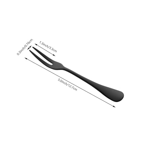 Black Crab Stainless Steel Forks, 2 Prong, 5 Inches, Set of 15 - size: Black