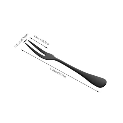 Black Crab Stainless Steel Forks, 2 Prong, 5 Inches, Set of 15 - size: Black