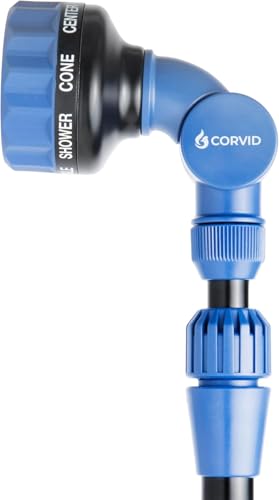 2-Pack Corvid Adjustable Front Trigger Garden Watering Wand, 19-24 Inch Telescoping Hose Nozzle with 8 Spray Patterns, Lightweight Plastic Design for Precise Watering, Cleaning, and Outdoor Use