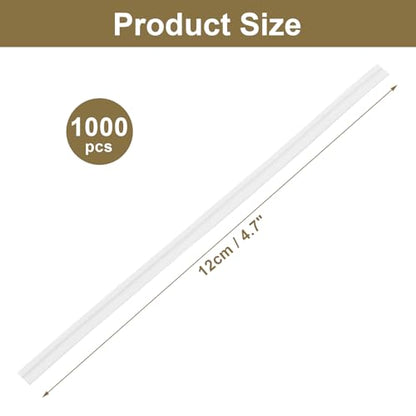 1000Pcs 5 Inch White Paper Twist Ties - color: White, size: 5"