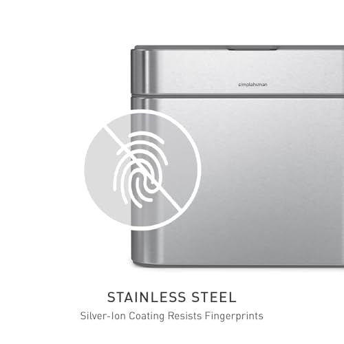 simplehuman Compost Caddy, Detachable and Countertop Bin, 4 Liter / 1.06 Gallon, Brushed Stainless Steel - color: Brushed