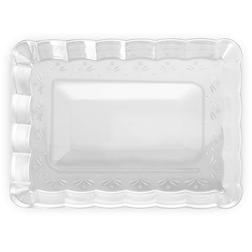Plasticpro Plastic Serving Trays - Serving Platters Rectangle 9X13 Disposable Party Dish 8 Clear - color: Clear