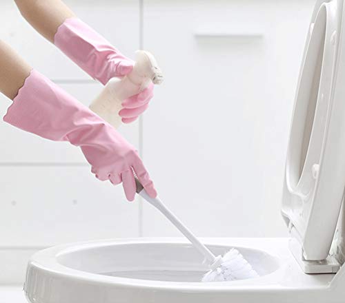 Alimat PluS Kitchen Cleaning Gloves Latex Free, Cotton Flock Liner, Large - color: Blue+pink+white, size: Large (Pack of 3)