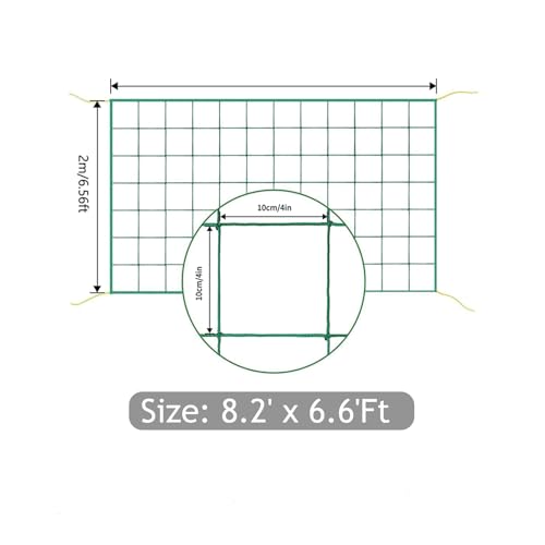 Trellis Netting, Heavy-Duty Garden Grow Netting for Climbing Plants, Outdoor Indoor Net for Cucumber, Tomatoes, Beans, Clematis, Fruits & Vegetables, Climbing Vining Plants (8.2' x 6.6'Ft) - size: 8.2' x 6.6'Ft