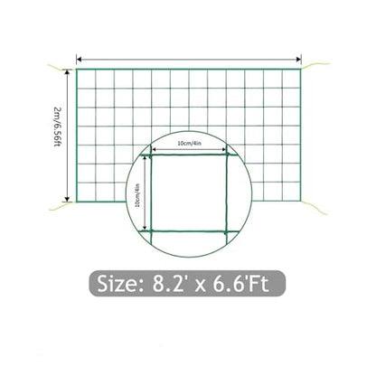 Trellis Netting, Heavy-Duty Garden Grow Netting for Climbing Plants, Outdoor Indoor Net for Cucumber, Tomatoes, Beans, Clematis, Fruits & Vegetables, Climbing Vining Plants (8.2' x 6.6'Ft) - size: 8.2' x 6.6'Ft