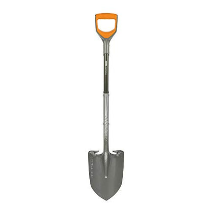 Fiskars 44" Pro Garden Shovel, Heavy Duty Gauge Steel Spade with Sharpened Edge for Digging and Turning Soil, Gardening Tool with Ergonomic Aluminum D-Handle