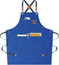 AFUN Chef Aprons for Women Men with Oversized Pockets, 12-Ounce Cotton Canvas Cross Back Water Repellent Apron (Royal Blue) - color: Royal Blue