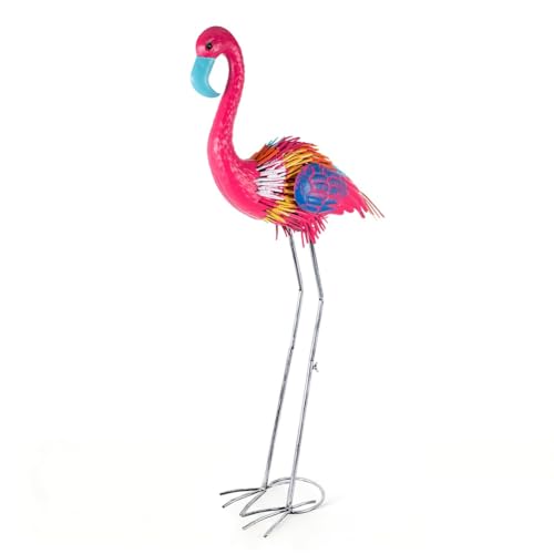 37" Flamingo Garden Statue,Outdoor Metal Birds Sculptures - color: Flamingo 1