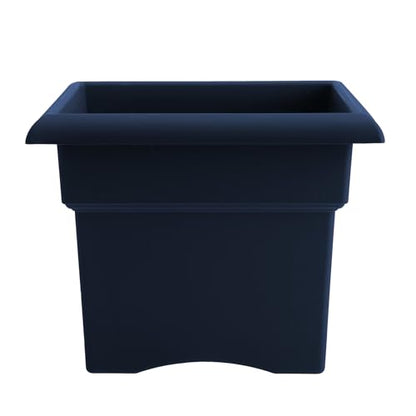 Bloem Veranda 14" Plastic Square Planter Box, Navy, 2-Pack - color: Navy, size: 14" (Pack of 2)