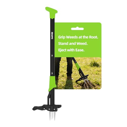 Garvee 40" Long Handle Stand Up Weed Puller - 4-Claw with Ejector Gardening Hand Weeding Tool Easy-Eject Easily Remove Weeds Without Bending, Pulling, or Kneeling.