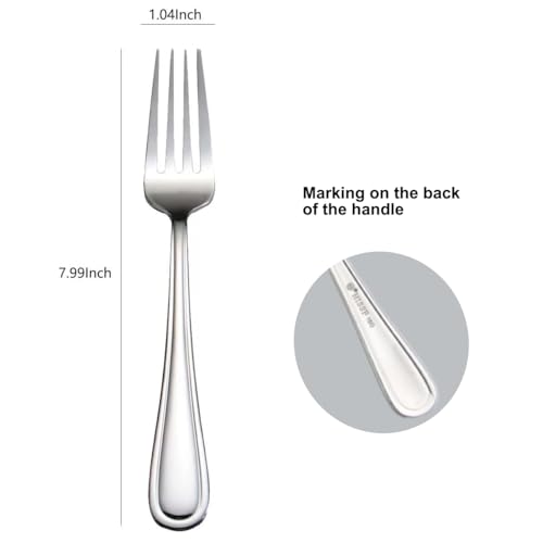 Table Forks Dinner Forks 7.99 Inches,Stainless Steel 18/0 of Forks 6 Pcs for Home, Kitchen Restaurant, Dishwasher Safe, Silver - size: 6pcs-silver