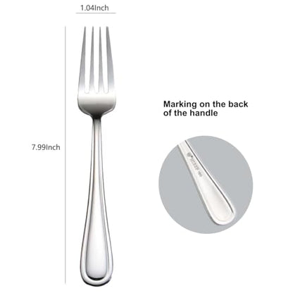 Table Forks Dinner Forks 7.99 Inches,Stainless Steel 18/0 of Forks 6 Pcs for Home, Kitchen Restaurant, Dishwasher Safe, Silver - size: 6pcs-silver