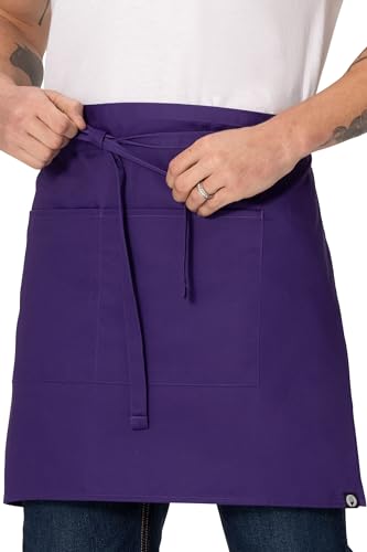 Chef Works Unisex Half Bistro Server Apron - color: Purple, 1 Pack