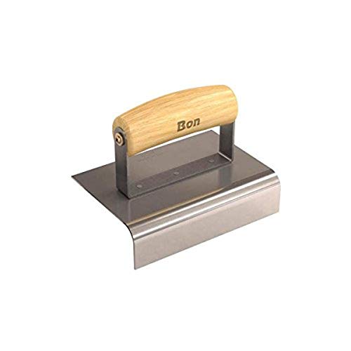 Bon 12-446 6-Inch by 4-Inch Stainless Steel Concrete Sidewalk Edger with 1/2-Inch Radius and 1-1/2-Inch Deep Wood Handle - size: 1/2" x 1 1/2" Depth, style: Wood Wave Handle