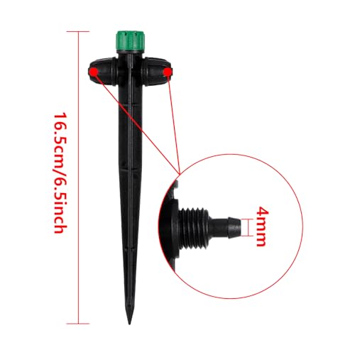 HUISUYTON 30pcs Drip Irrigation Emitters for 1/4" Drip Irrigation Tubing - size: 30Pcs Double Tube Drippers
