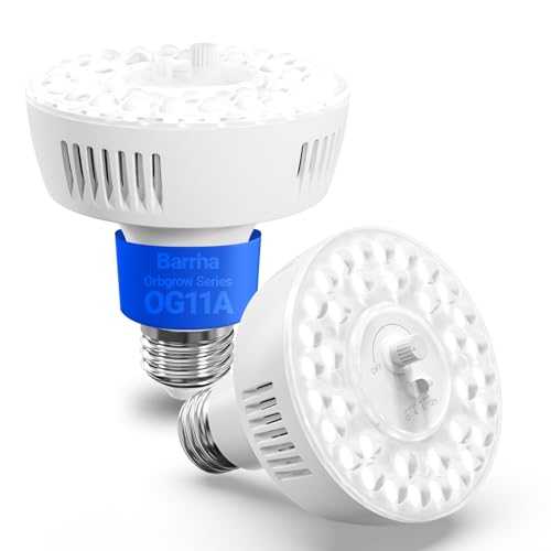 Barrina OG11A Grow Light Bulbs for Indoor Plant, 5000K 11W, 2 Packs, White - color: 5000K-White Cover, size: 11W-2 Packs