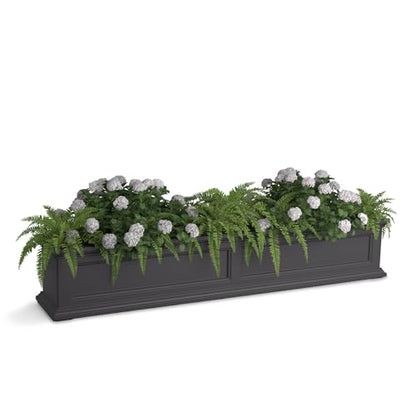 Mayne Fairfield 60in Self-Watering Rectangular Window Box Planter, Gray - color: Graphite Grey, size: 60in