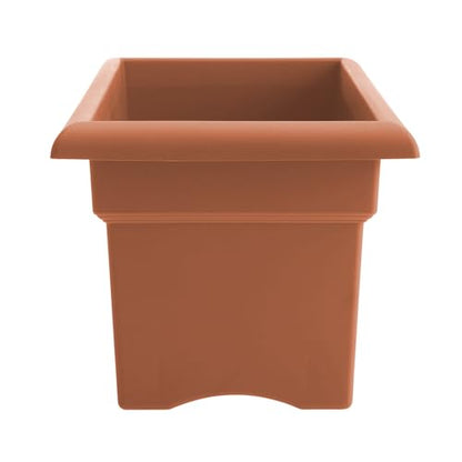 Bloem Veranda 26" Plastic Rectangular Deck Box Planter - UV-Resistant, Indoor/Outdoor, Terra Cotta, 2-Pack