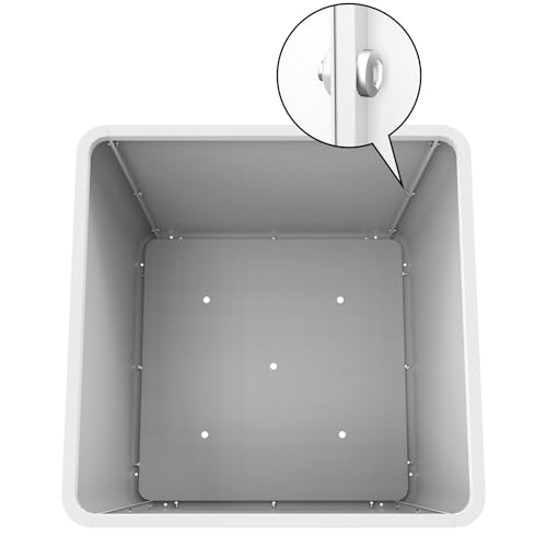 Metal Square Planter Box 26in,White - color: White, size: 26"L x 26"W x 26"H