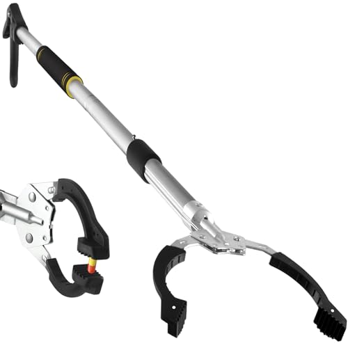 Grabber Reacher Tool Extra Long, 55" Trash Picker Upper Grabber Heavy Duty Stainless Steel Thickened Non-Slip 6 inch Wide Jaws Claw Reaching Tool Foldable Pick up Stick Grabber. (55inch)