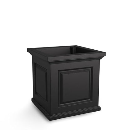 Mayne Nantucket 20in Self-Watering Square Planter, Black - color: Black