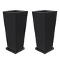 24" Metal Tall Outdoor Planters Set of 2, Durable & Wealtherproof - size: 24" H