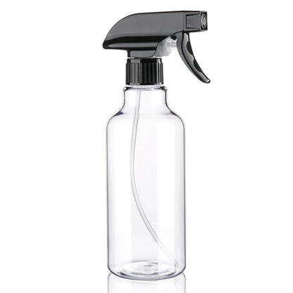12oz/350ml Plastic Spray Bottles 1 Pack, Adjustable Mist/Stream - color: 16.9oz-BlackClear