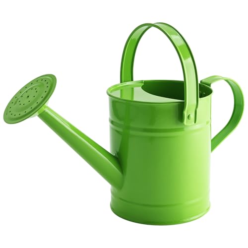 Green Metal Watering Can, 1.5L for Kids Comfort Handle - color: Green