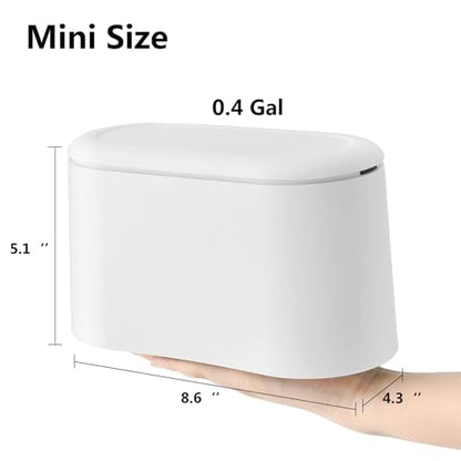 SUBEKYU Mini Trash Can with Lid,Small Desk Garbage Can,White 0.5 Gal - color: White 0.5 Gal with Lid