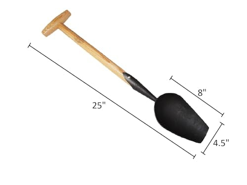 DeWit Compost Digging Scoop with T-Handle – Heirloom Tool for Mixing, Scooping, and Planting