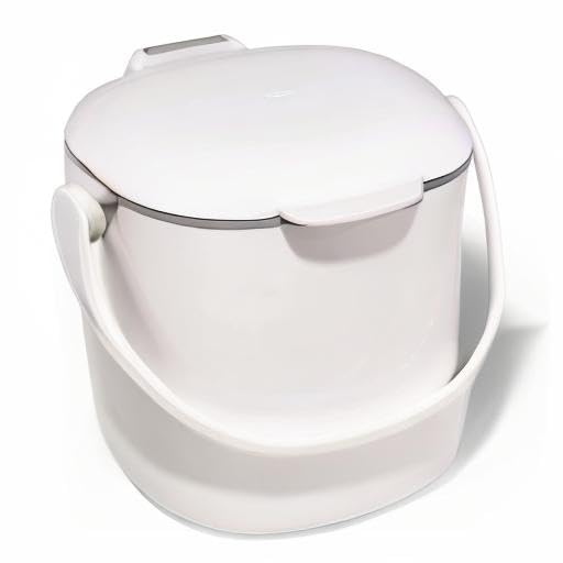 OXO Good Grips Easy-Clean Compost Bin, White, 0.75 Gal - color: White, size: 0.75 Gallon