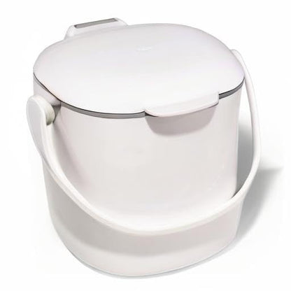 OXO Good Grips Easy-Clean Compost Bin, White, 0.75 Gal - color: White, size: 0.75 Gallon
