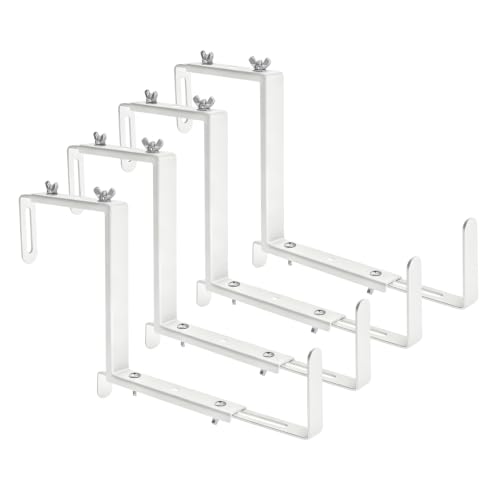 Window Box Bracket,Adjustable Planter Box Brackets,White,4Pack - color: White, size: 4 Pieces