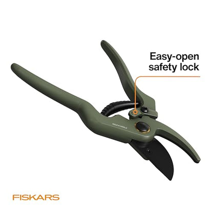 Fiskars 7" Plant Sculpting Bypass Pruners & Holder, 1/2" Cut Capacity