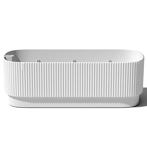 Veradek Demi Series Garden Bed - Large Self-Watering Outdoor Planter - color: White, size: 42 inch