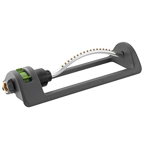 Lawn Sprinkler, HH Together Oscillating Sprinkler with 18 Hole Brass Nozzles, Watering for Lawn & Garden Covers up to 3,600 sq.ft, Easy Adjust Range Control