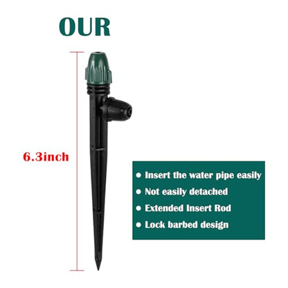 25PC Anti-Drop Drip Irrigation Spray on 6.3" Stake - style: 25pc-Adjustable Emitter