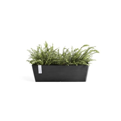 Ecopots Bruges Rectangular Flower Planter, Dark Grey, 17.75" - color: Dark Grey, size: 17.75"